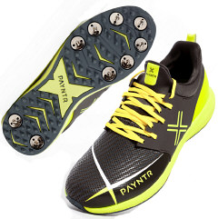 Payntr T20 Rebel Spike Cricket Shoes Black/Yellow Snr - 2018