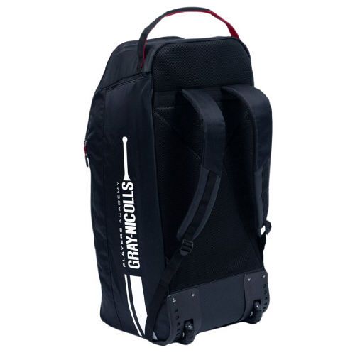 Gray Nicolls Players Academy Black Wheelie Duffle Cricket Bag Back