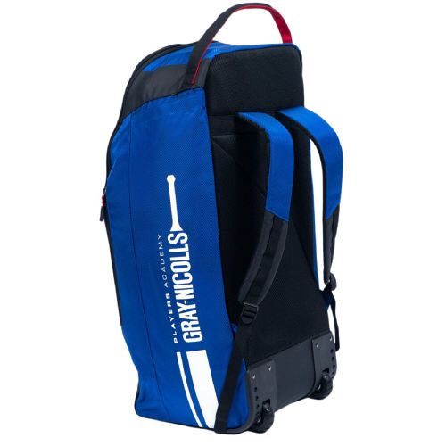 Gray Nicolls Players Academy Blue Wheelie Duffle Cricket Bag Back