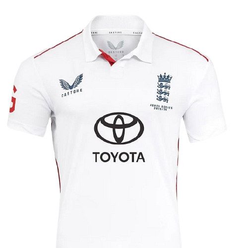 2025 England Castore Ashes Test Cricket Shirt Snr