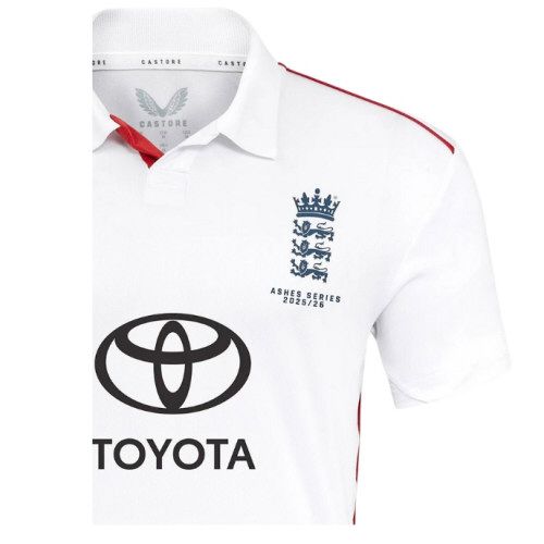 2025 England Castore Ashes Test Cricket Shirt Jnr