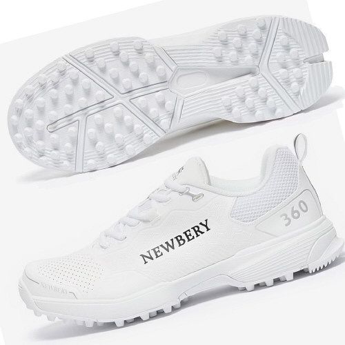 Newbery 360 Full Rubber Cricket Shoes White/White 2025 Snr